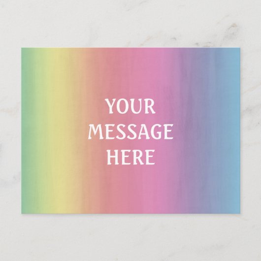 Carte Postale Arrière - plan aquarelle - Customisez votre propre (Devant)