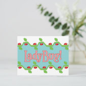 Carte Postale Arrière - plan bleu Ladybug (Debout devant)