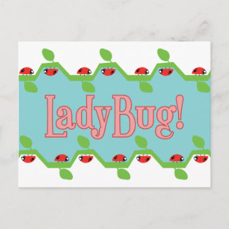 Carte Postale Arrière - plan bleu Ladybug
