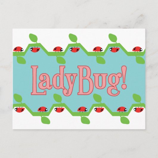 Carte Postale Arrière - plan bleu Ladybug (Devant)