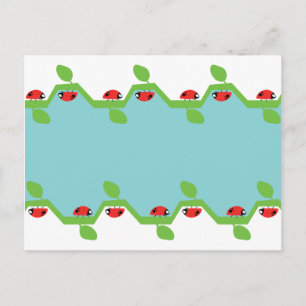 Carte Postale Arrière - plan bleu Ladybug Aucun texte