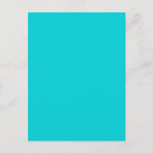 Carte Postale Arrière - plan couleur bleu turquoise Aqua Solid T (Devant)