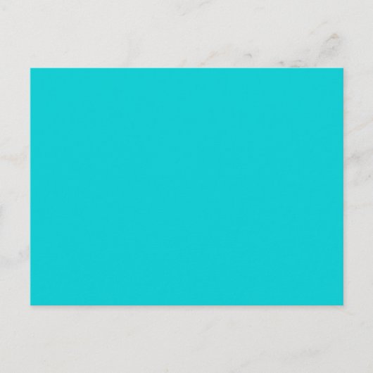 Carte Postale Arrière - plan couleur bleu turquoise Aqua Solid T (Devant)
