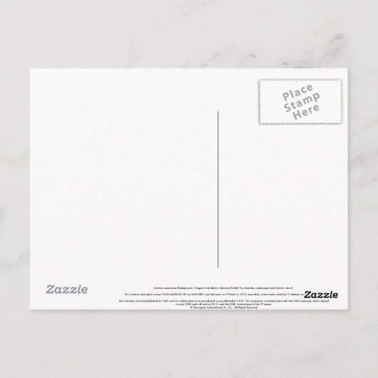 Carte Postale Arrière - plan D'ANIMATION DON QUIXOTE (Dos)