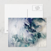 Carte Postale arrière - plan d'aquarelle Abstrait sur papier gru (Devant / Derrière)