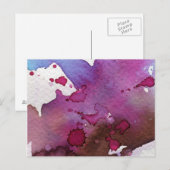 Carte Postale Arrière - plan d'aquarelle violet (Devant / Derrière)