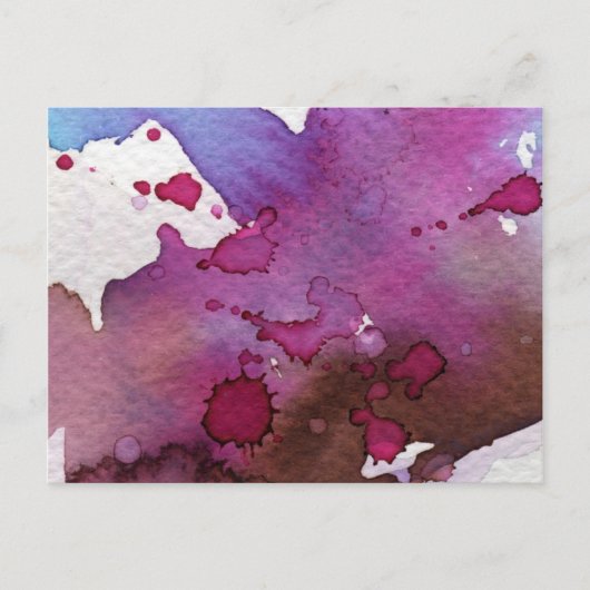 Carte Postale Arrière - plan d'aquarelle violet (Devant)