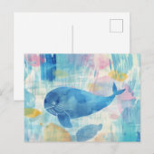 Carte Postale Arrière - plan de baleine bleue (Devant / Derrière)