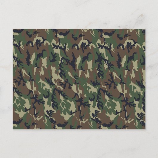 Carte Postale Arrière - plan de Camouflage de forêt militaire (Devant)