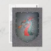 Carte Postale Arrière - plan de Chainmail de Dragon de Bouclier  (Devant / Derrière)
