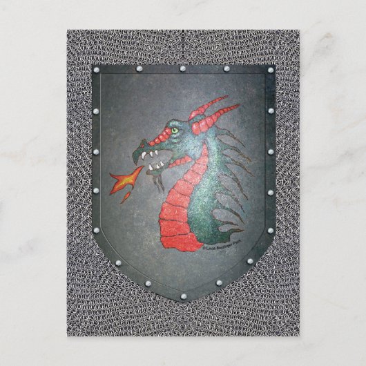 Carte Postale Arrière - plan de Chainmail de Dragon de Bouclier  (Devant)