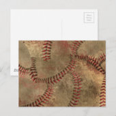 Carte Postale Arrière - plan de collage de baseball (Devant / Derrière)