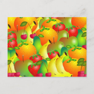 Carte Postale Arrière - plan de fruits