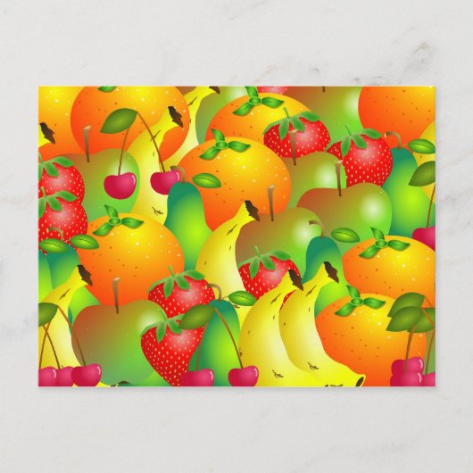 Carte Postale Arrière - plan de fruits (Devant)