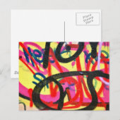 Carte Postale arrière - plan de graffiti abstrait (Devant / Derrière)