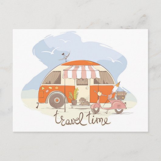 Carte Postale Arrière - plan de la remorque de voyage (Devant)