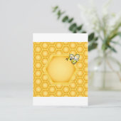 Carte Postale Arrière - plan de nid d'abeille avec une abeille (Debout devant)