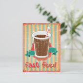 Carte Postale Arrière - plan de restauration rapide avec boisson (Debout devant)