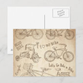 Carte Postale Arrière - plan de vélo (Devant / Derrière)