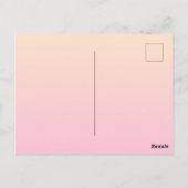 Carte Postale Arrière - plan dégradé rose pâle et jaune (Dos)