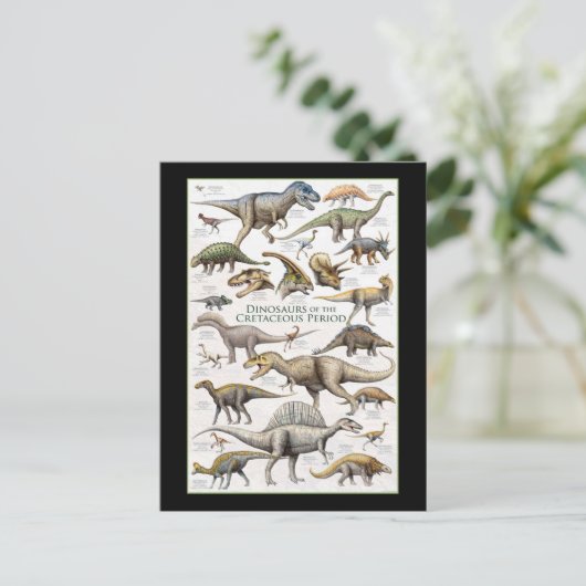 Carte Postale Arrière - plan du graphique Dinosaur (Debout devant)