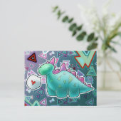 Carte Postale Arrière - plan du triangle Baby Dinosaur (Debout devant)