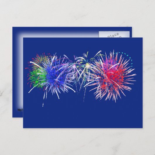 Carte Postale Arrière - plan Fireworks (Devant / Derrière)