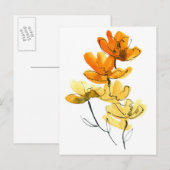 Carte Postale arrière - plan floral Abstrait (Devant / Derrière)