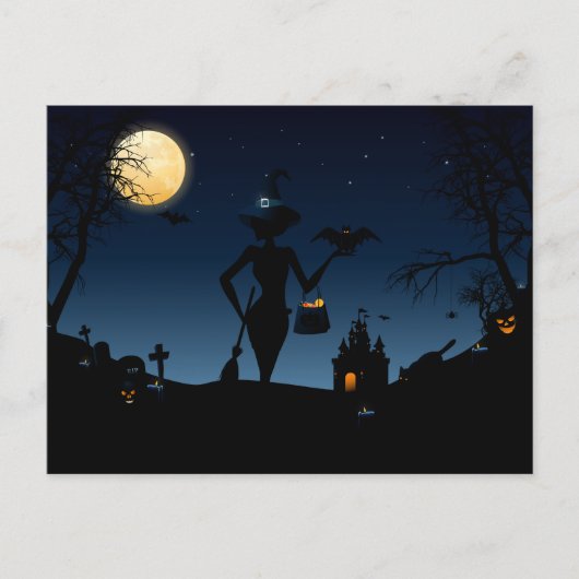 Carte Postale Arrière-Plan Halloween effrayant (Devant)