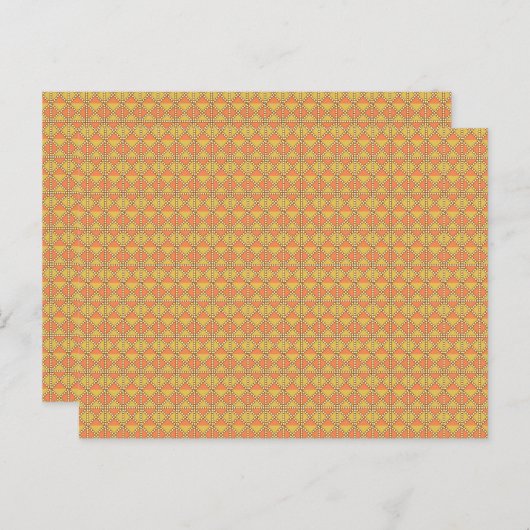 Carte Postale arrière - plan orange et jaune avec motif (Devant / Derrière)