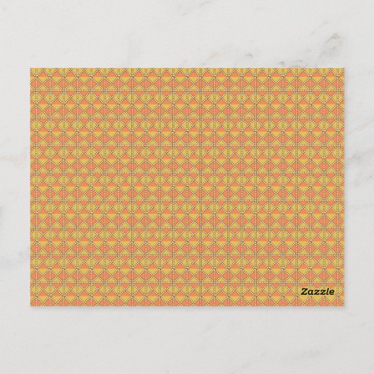 Carte Postale arrière - plan orange et jaune avec motif (Dos)