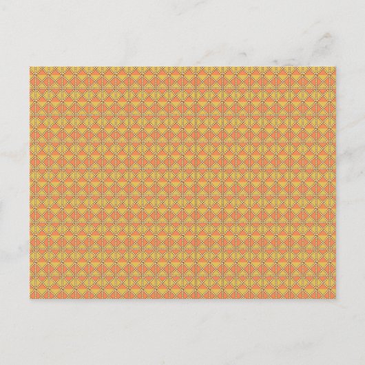 Carte Postale arrière - plan orange et jaune avec motif (Devant)