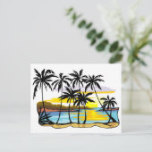 Carte Postale Arrière - plan Palm Tree (Debout devant)