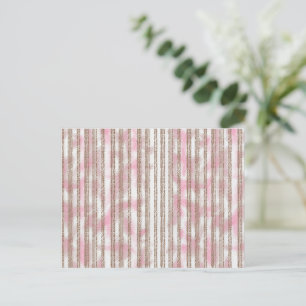 Carte Postale arrière - plan rayé rose et blanc