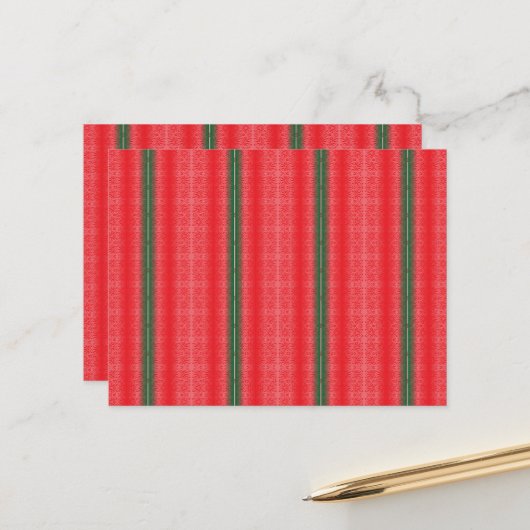 Carte Postale arrière - plan rayé rouge et vert (Devant/Arrière en situation)