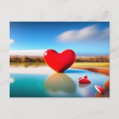 Carte postale Arrière - plan rose coeur de la Sain (Devant)