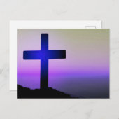 Carte postale Arrière - plan violet croisé (Devant / Derrière)