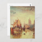 Carte Postale Arrivée d'un paquebot par Joseph Turner (Devant / Derrière)