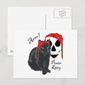 Carte Postale Arrrr!  Chat Noir Pirate Kitty (Devant / Derrière)