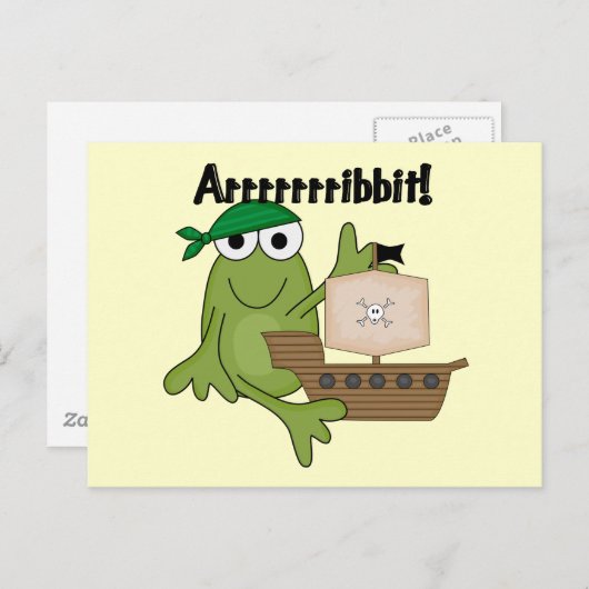 Carte Postale Arrrrrribbit Grenouille Pirate Tshirts et cadeaux (Devant / Derrière)