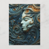 Carte Postale Art 3D de la femme Lune (Devant)