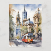 Carte Postale art à l'aquarelle de Melbourne (Devant)