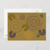 Carte Postale Art aborigène australien - Le rassemblement (Devant / Derrière)