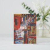 Carte Postale Art Abstrait africain - Carrés et cercles (Debout devant)