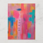 Carte Postale Art Abstrait audacieux en rose et bleu (Devant)