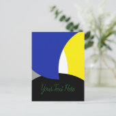 Carte Postale Art Abstrait bleu jaune (Debout devant)
