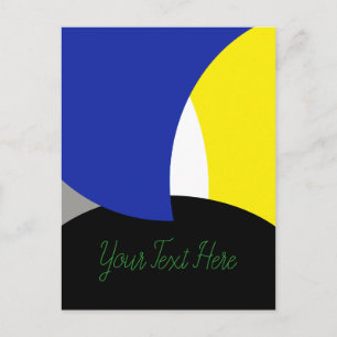 Carte Postale Art Abstrait bleu jaune