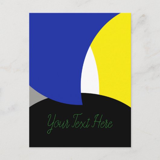 Carte Postale Art Abstrait bleu jaune (Devant)