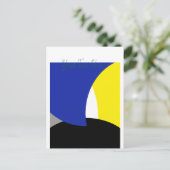 Carte Postale Art Abstrait bleu jaune (Debout devant)