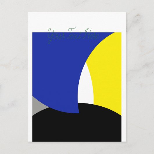 Carte Postale Art Abstrait bleu jaune (Devant)